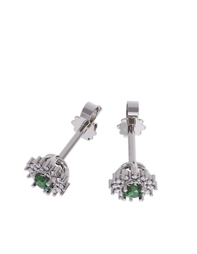 Set de aretes de flor Fonelli de oro 10 K con acabado pulido zirconia