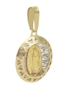Medalla de virgen de guadalupe Cristal Joyas de oro florentino 14 K