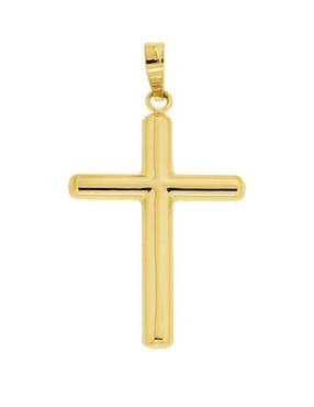 Dije de cruz Cristal Joyas de oro amarillo 14 K