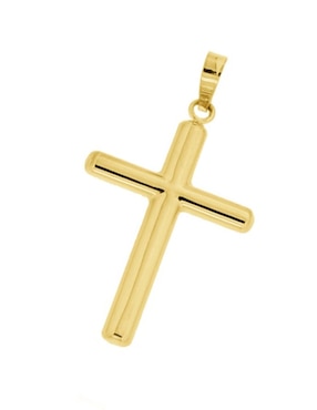 Dije de cruz Cristal Joyas de oro amarillo 14 K