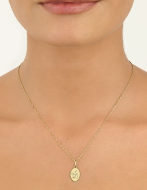 Medalla de ángel Cristal Joyas de oro amarillo 14 K