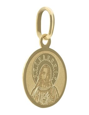 Medalla redonda Cristal Joyas de oro amarillo 14 K
