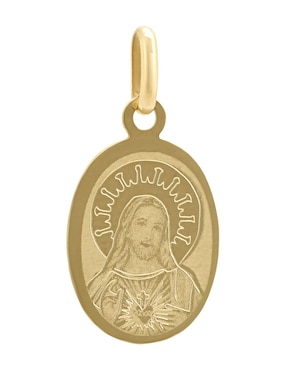 Medalla ovalada Cristal Joyas de oro amarillo 14 K