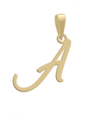 Dije de letra a Cristal Joyas de oro amarillo 14 K