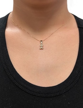 Dije de oso Cristal Joyas de oro amarillo 14 K
