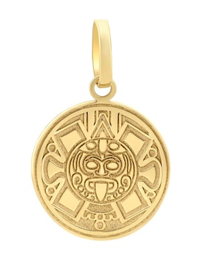 Dije redondo Cristal Joyas de oro amarillo 14 K