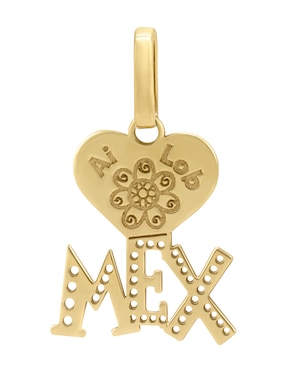 Dije de corazón Cristal Joyas de oro amarillo 14 K