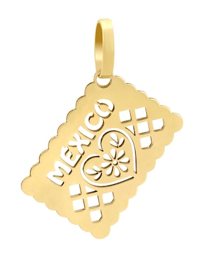 Dije rectangular Cristal Joyas de oro amarillo 14 K