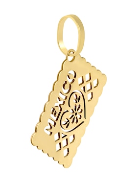 Dije rectangular Cristal Joyas de oro amarillo 14 K