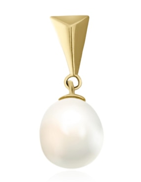 Dije de gota Cristal Joyas de oro amarillo 14 K perla