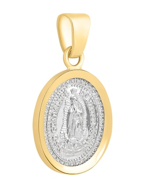 Medalla de virgen de guadalupe Cristal Joyas de oro amarillo 14 K