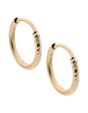 Aretes huggies Fonelli de oro amarillo 14 K con acabado brillante
