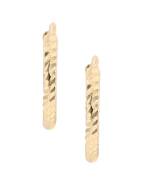 Aretes huggies Fonelli de oro amarillo 14 K con acabado brillante