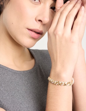 Pulsera Fonelli de oro amarillo con circonita 14 k con acabado brillante