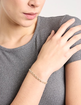 Pulsera Fonelli de oro amarillo con circonita 14 k con acabado brillante