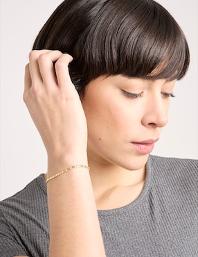 Pulsera Fonelli de oro amarillo con circonita 14 k con acabado pulido