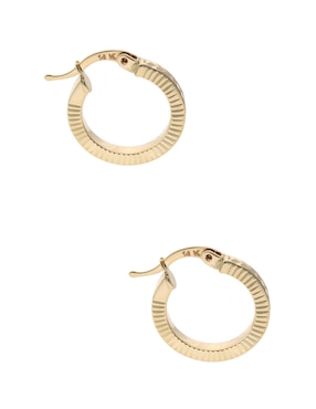 Arracadas Fonelli de oro amarillo 14 k con acabado pulido