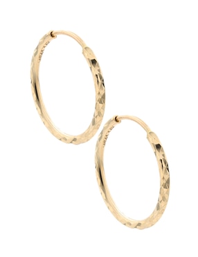 Arracadas Fonelli de oro 14 k con acabado pulido