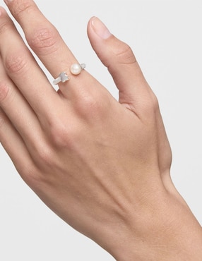 Anillo con gema de oso Tous Icon Mesh P 925 de plata perla lustre