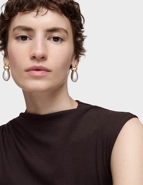 Aretes largos ovalados Tous Warm de plata P 925 con acabado baño de oro