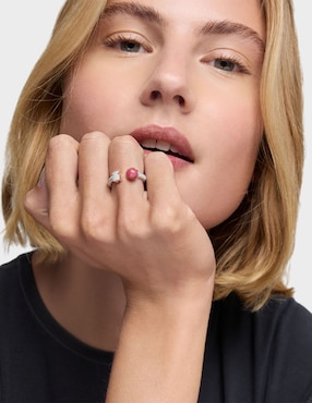 Anillo con gema de oso Tous Icon Mesh P 925 de plata rodonita lustre