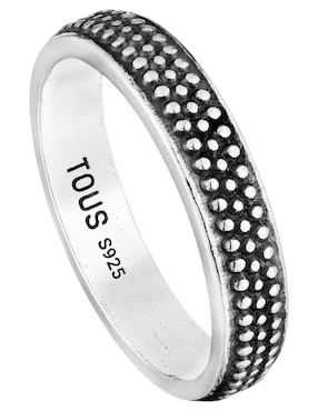 Anillo circular Tous Man P 925 de plata brillante
