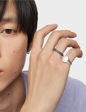Anillo circular Tous Man P 925 de plata brillante