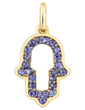 Dije de mano de fátima Tous medallions de oro amarillo 14 K iolita
