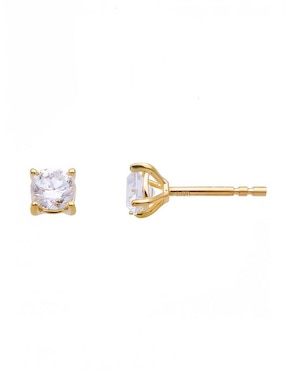 Broqueles cuadrados Ttvarios Tetera de oro amarillo 14 K con acabado espejo diamante de laboratorio