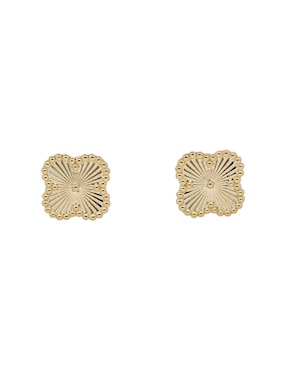 Broqueles de flor Casal de oro 14 K con acabado brillante