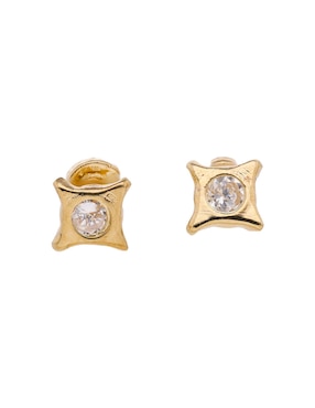 Broqueles de estrella Casal de oro 14 K con acabado pavé circonia