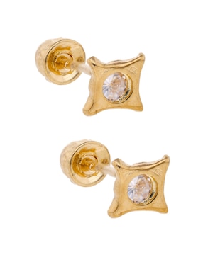 Broqueles de estrella Casal de oro 14 K con acabado pavé circonia
