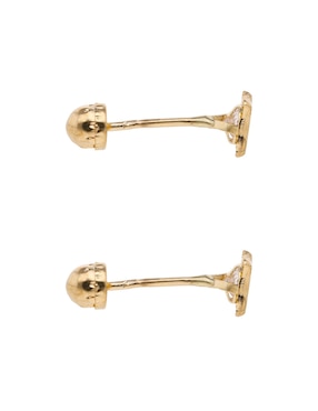 Broqueles de estrella Casal de oro 14 K con acabado pavé circonia