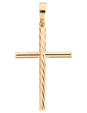 Dije de cruz F Act de oro amarillo 14 K