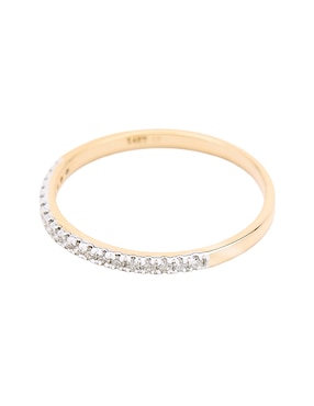 Anillo con gema circular Ingrata Fortuna CHURUMBELA 14 k de oro amarillo diamante pulido