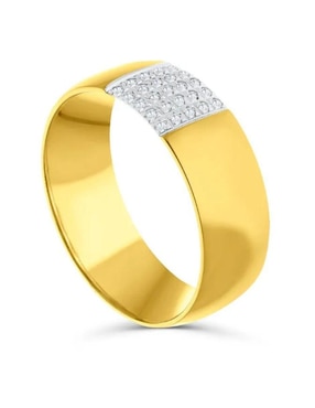 Argolla de oro amarillo 14 k Joyerías Bizzarro diamante
