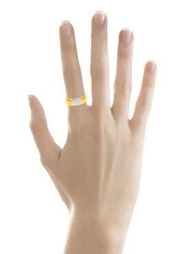 Argolla de oro amarillo 14 k Joyerías Bizzarro diamante