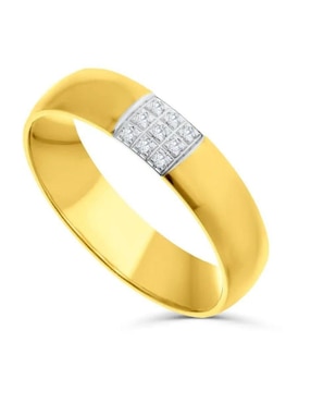 Argolla de oro amarillo 14 k Joyerías Bizzarro diamante