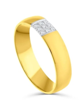 Argolla de oro amarillo 14 k Joyerías Bizzarro diamante
