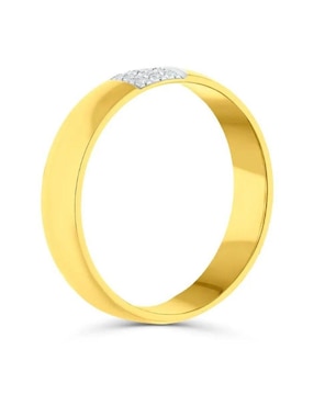 Argolla de oro amarillo 14 k Joyerías Bizzarro diamante