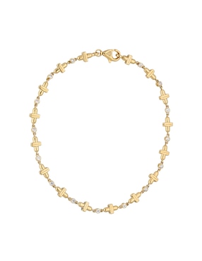 Pulsera Fonelli de oro amarillo con circonita 14 k con acabado pulido