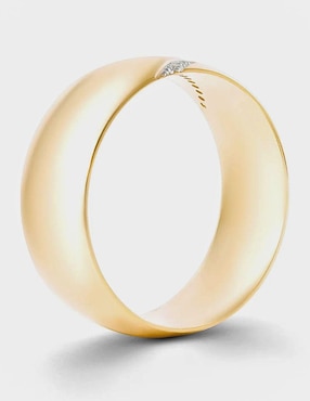 Argolla de oro amarillo 14 k Joyerías Bizzarro diamante