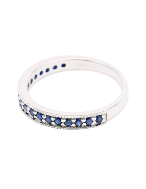 Anillo con gema circular Ingrata Fortuna CHURUMBELA 14 k de oro blanco zafiro pulido