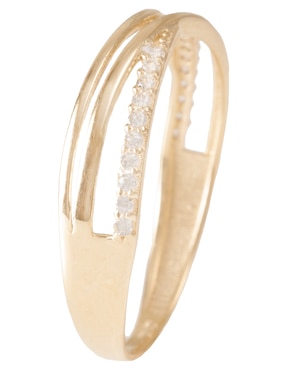 Anillo Sini 14 k de oro zirconia pulido