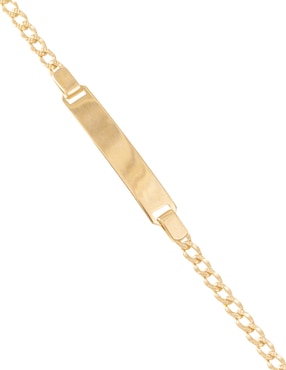 Esclava Sini de oro 14 k con acabado diamantado