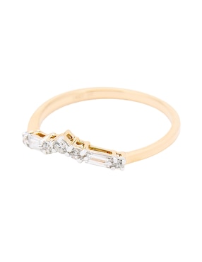 Anillo con gema circular Ingrata Fortuna 14 k de oro amarillo diamante pulido