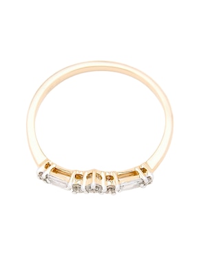Anillo con gema circular Ingrata Fortuna 14 k de oro amarillo diamante pulido
