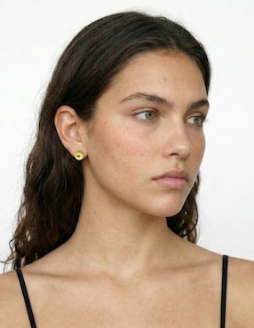 Broqueles Casal de oro 14 k con acabado lustre