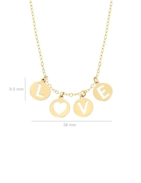 Colgante Y Dije de letras Fianelli love de oro 14 K
