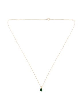 Collar con dije ovalado Ingrata Fortuna Esmeralda de oro amarillo 14 K